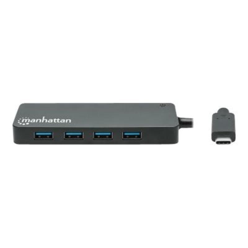 MANHATTAN 7-Port USB Hub C-Stecker A-Buchse 5Gbit/s schwar