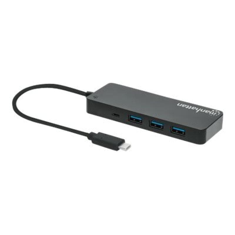 MANHATTAN 7-Port USB Hub C-Stecker A-Buchse 5Gbit/s schwar