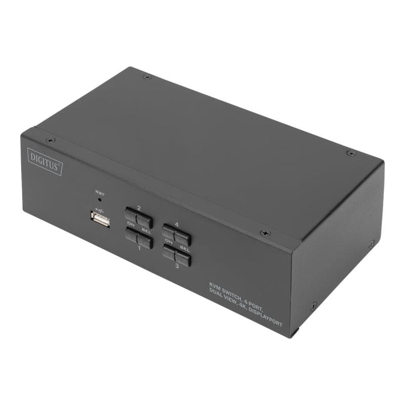 DIGITUS KVM Switch, 4-Port, Dual Display, 4K, DisplayPort