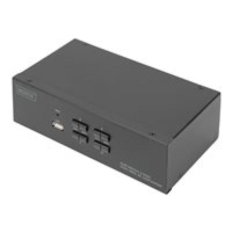 DIGITUS KVM Switch, 4-Port, Dual Display, 4K, DisplayPort