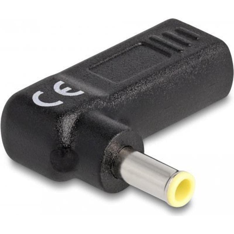 DELOCK - Netzteil - USB-C (W) zu Gleischstromstecker 5,5 x 3.0 mm (M) 3 A - gewinkelt - Schwarz (600