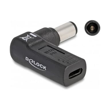 DELOCK - Netzteil - USB-C (W) zu Gleichstromstecker 7,4 x 5 mm (M) - 19.5 V - 3 A - gewinkelt - Schw