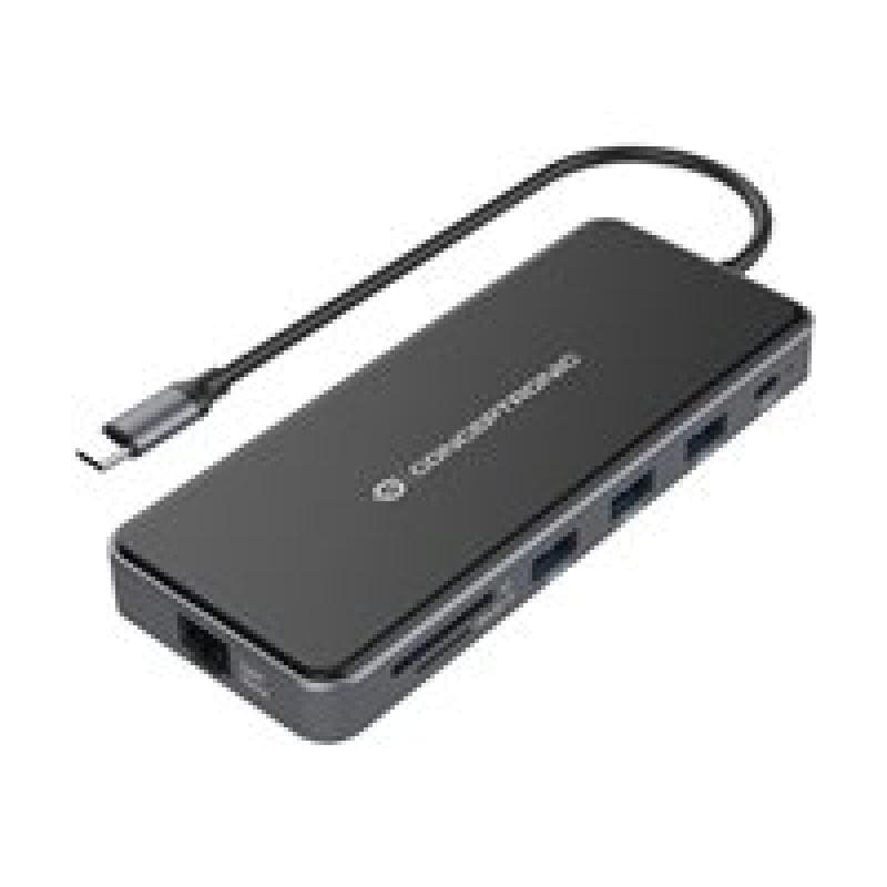 CONCEPTRONIC Adapter USB-C->2xHDMI,GbE,PD,2xUSB3.0,SD0.25 gr