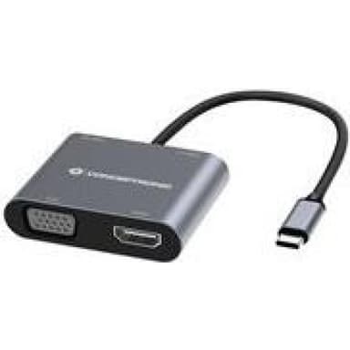 CONCEPTRONIC Adapter USB-C -> HDMI,VGA,USB3.0,100WPD 0.15 gr