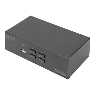DIGITUS KVM Switch 4-Port 4K30Hz 2xHDMI 2xUSBA 2x3,5mKlinke
