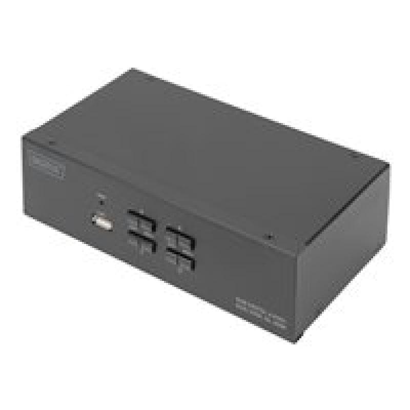 DIGITUS KVM Switch 4-Port 4K30Hz 2xHDMI 2xUSBA 2x3,5mKlinke