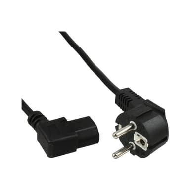 INLINE Stromkabel - CEE 7/7 (M) gewinkelt zu IEC 60320 C13 links gewinkelt - 1,0m
