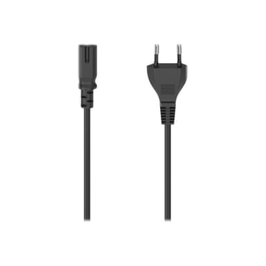 HAMA - Stromkabel - Eurostecker zu IEC 60320 C7 - Wechselstrom 230 V - 2,5m - geformt - Schwarz (002