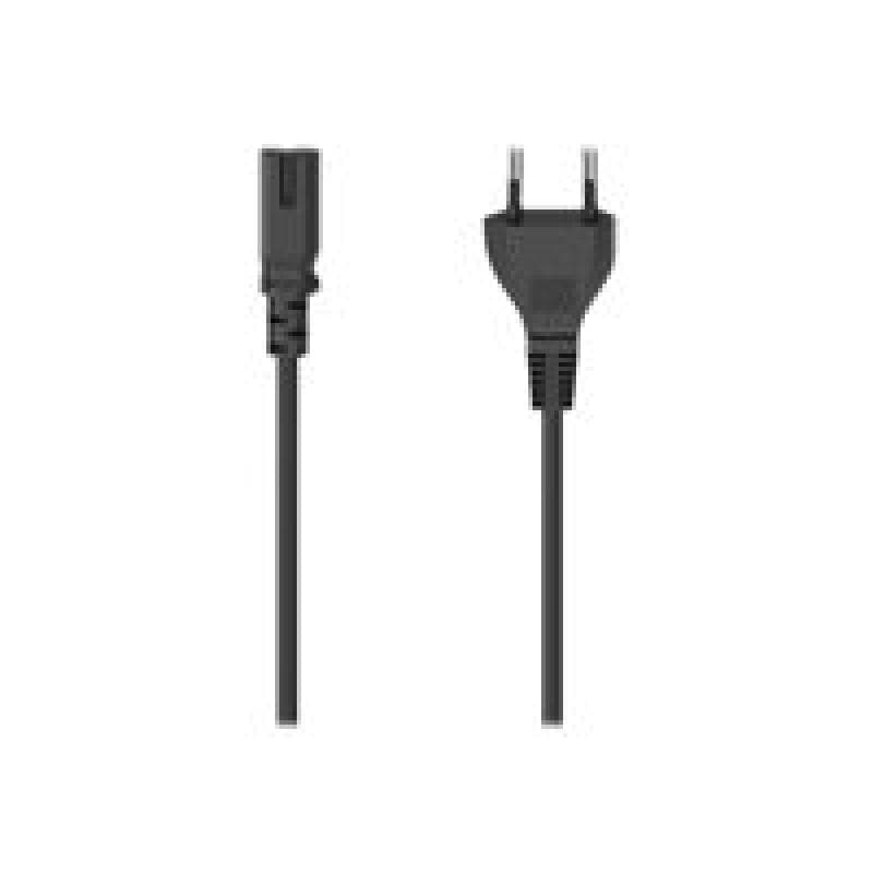 HAMA - Stromkabel - Eurostecker zu IEC 60320 C7 - Wechselstrom 230 V - 2,5m - geformt - Schwarz (002