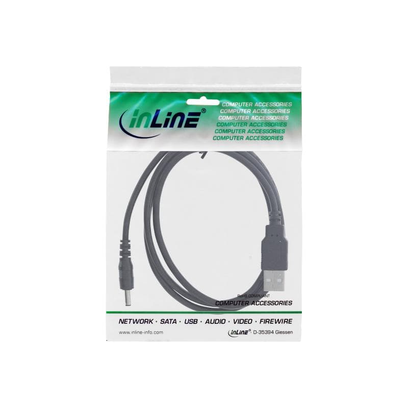 INLINE - Stromkabel - USB (M) zu Gleichstromstecker 3,5 x 1,35 mm (M) - 5 V - 3 A -