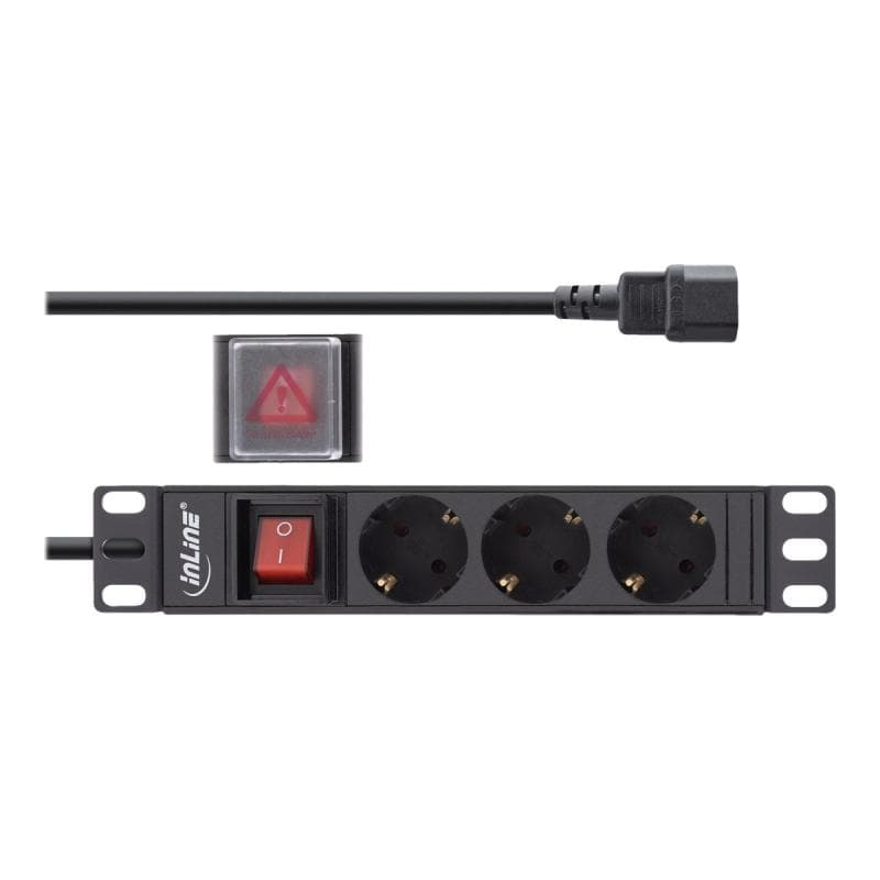 INTOS ELECTRONIC InLine Steckdosenleiste (Rack - einbaufähig) - Wechselstrom 250 V - 2500 Watt - Ein