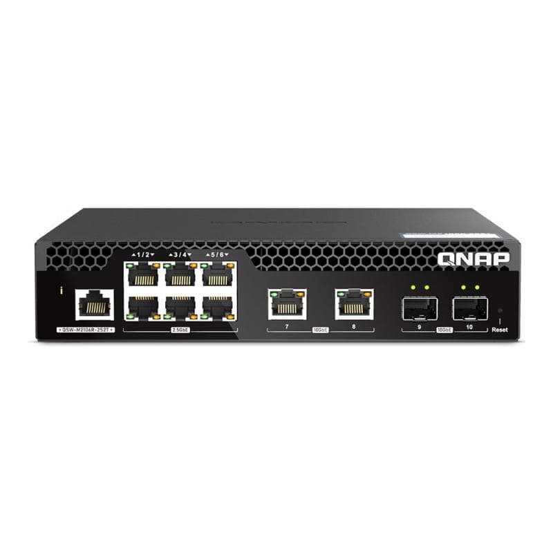 QNAP QSW-M2106R-2S2T 6port 2.5Gbps 2 ports 10GbE SFP+ 2 ports 10GbE RJ45