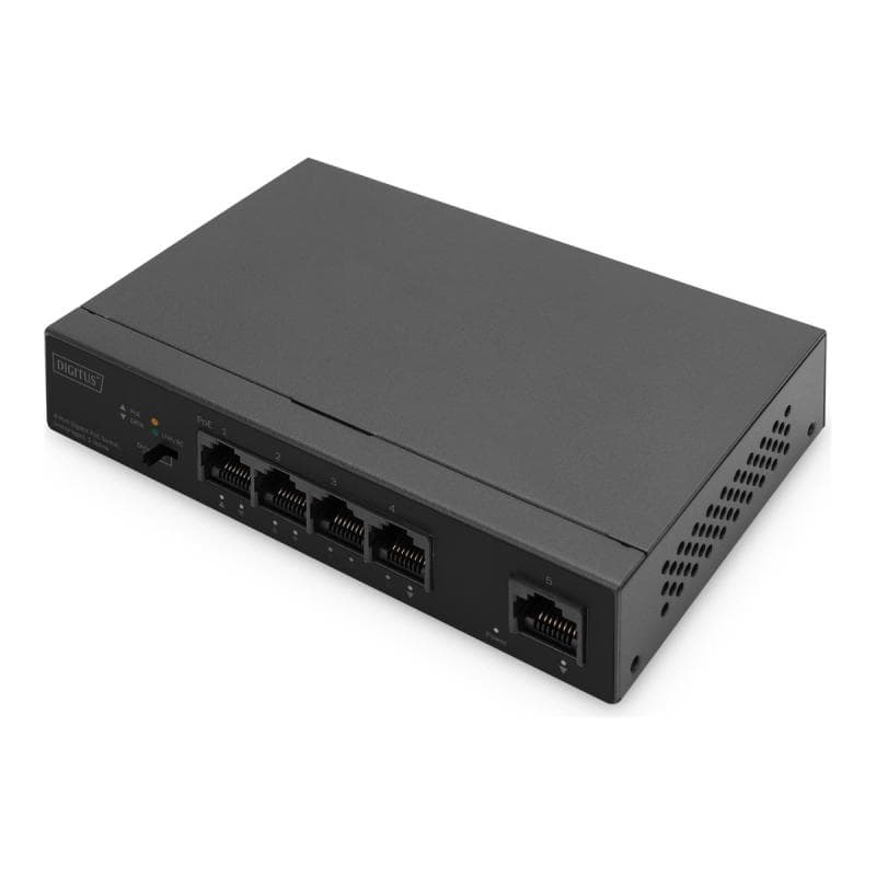 DIGITUS Gigabit Ethernet PoE Switch 4-port PoE + 1-port uplink