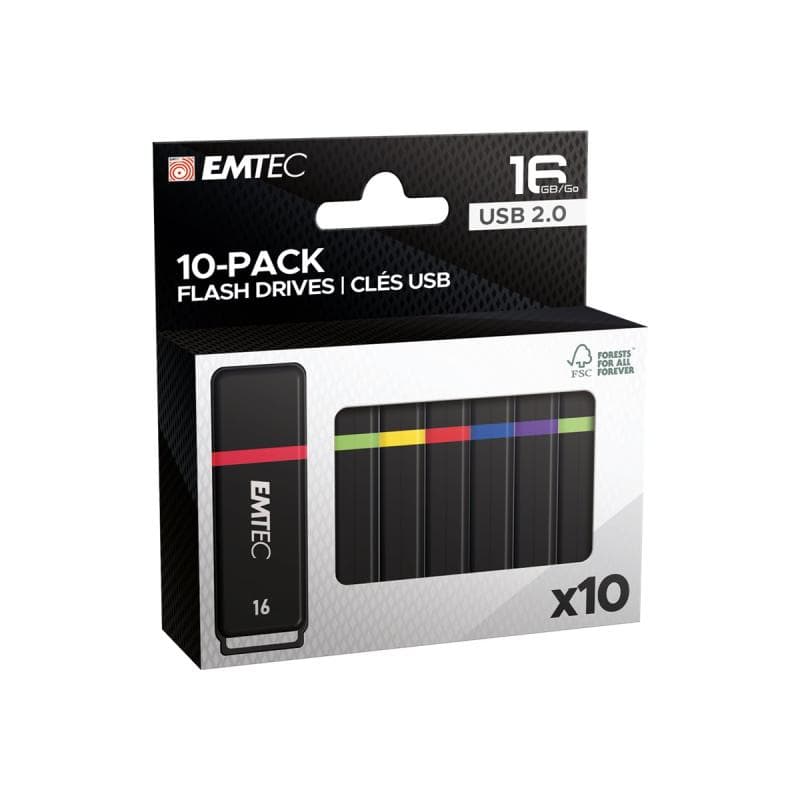 EMTEC USB-Stick 16 GB USB 2.0 10er Pack Color Mix retail