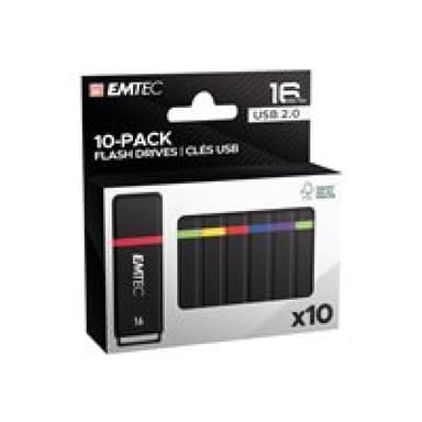EMTEC USB-Stick 16 GB USB 2.0 10er Pack Color Mix retail