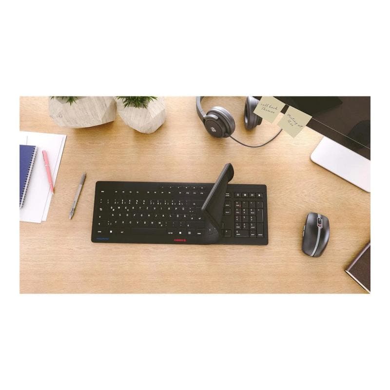 CHERRY TAS STREAM PROTECT KEYBOARD Corded US-Layout schwarz