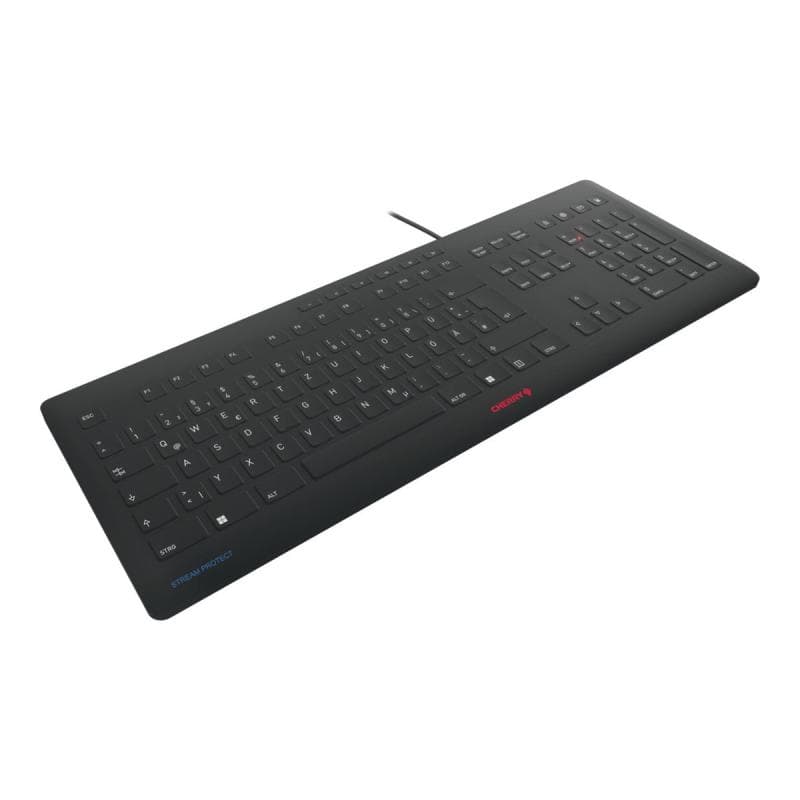 CHERRY TAS STREAM PROTECT KEYBOARD Corded DE-Layout schwarz