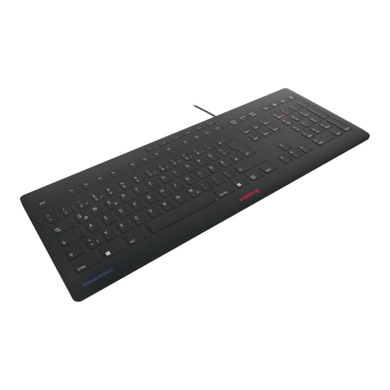 CHERRY TAS STREAM PROTECT KEYBOARD Corded DE-Layout schwarz