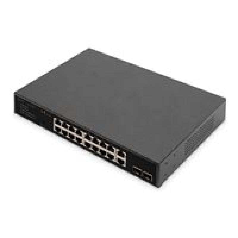 DIGITUS 16+2 Port GE + 2GE SFP Uplink PoE Switch 16+2 Port 10/100/1000mbps + 2GE SFP PoE Switch