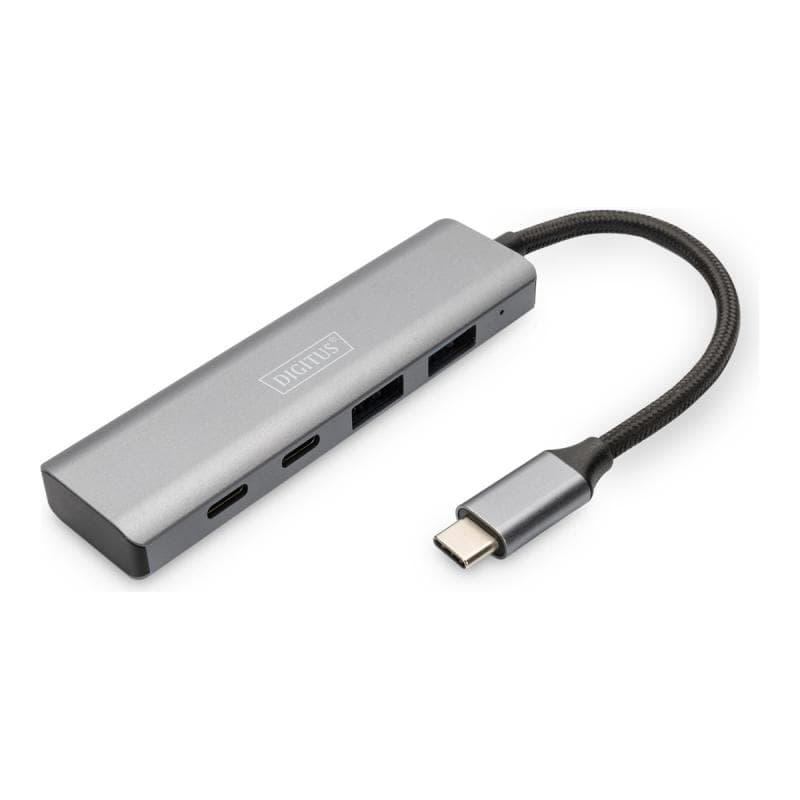 DIGITUS 4-Port-USB-Hub 2xA 2xC     silber Gen2 15cm Kabel