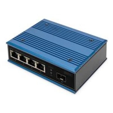 DIGITUS Industrial 4+1 Port Fast Ethernet PoE Switch Unmanaged 4 RJ45 Ports 10/100mbits
