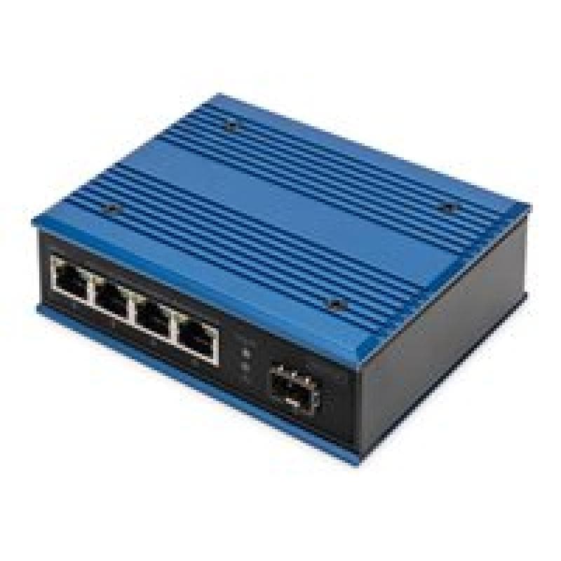 DIGITUS Industrial 4+1 Port Gigabit Ethernet PoE Switch Unmanaged 4 RJ45 Ports 10/100/1000mbits