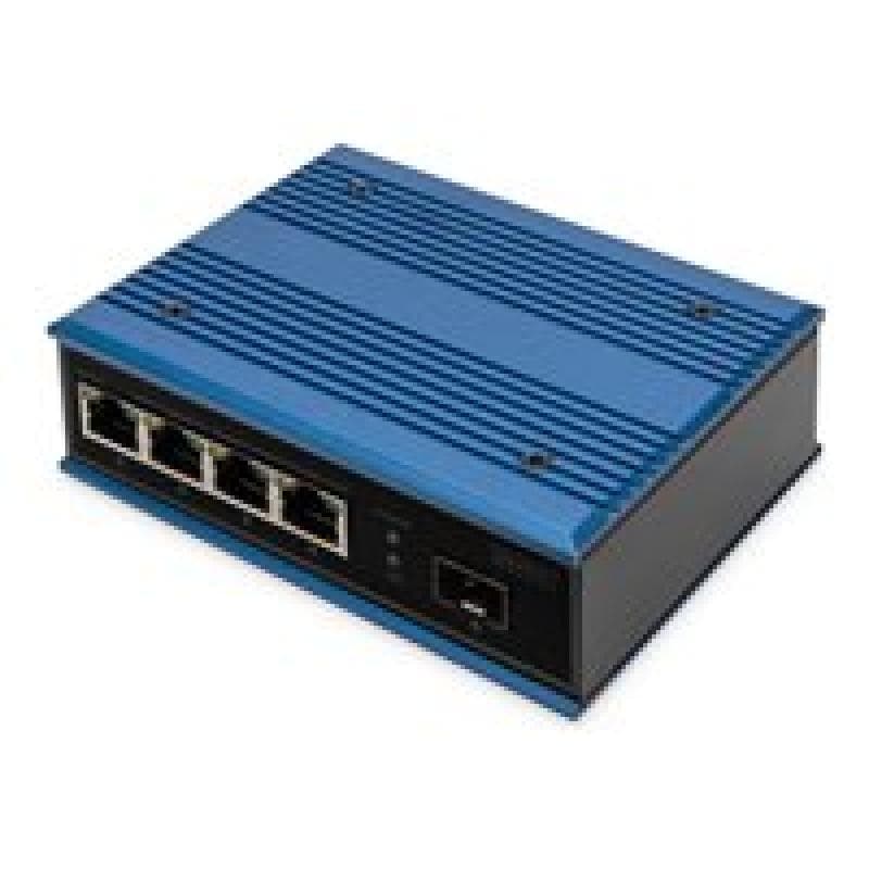 DIGITUS Industrial 4+1 Port Fast Ethernet Switch Unmanaged 4 RJ45 Ports 10/100mbits