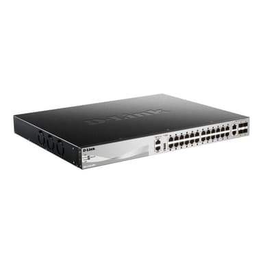 D-LINK 30-Port Layer 3 PoE Gigabit Stack Switch D-Link Layer 3 Switch, 24x 10/100/1000Mbit/s Etherne