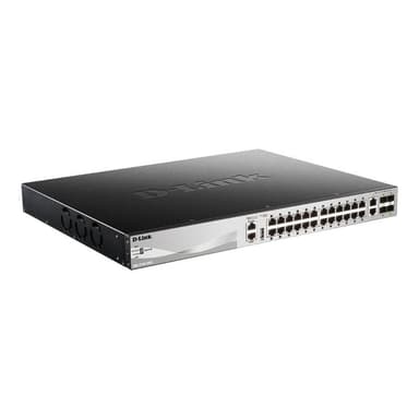 D-LINK 30-Port Layer 3 PoE Gigabit Stack Switch D-Link Layer 3 Switch, 24x 10/100/1000Mbit/s Etherne
