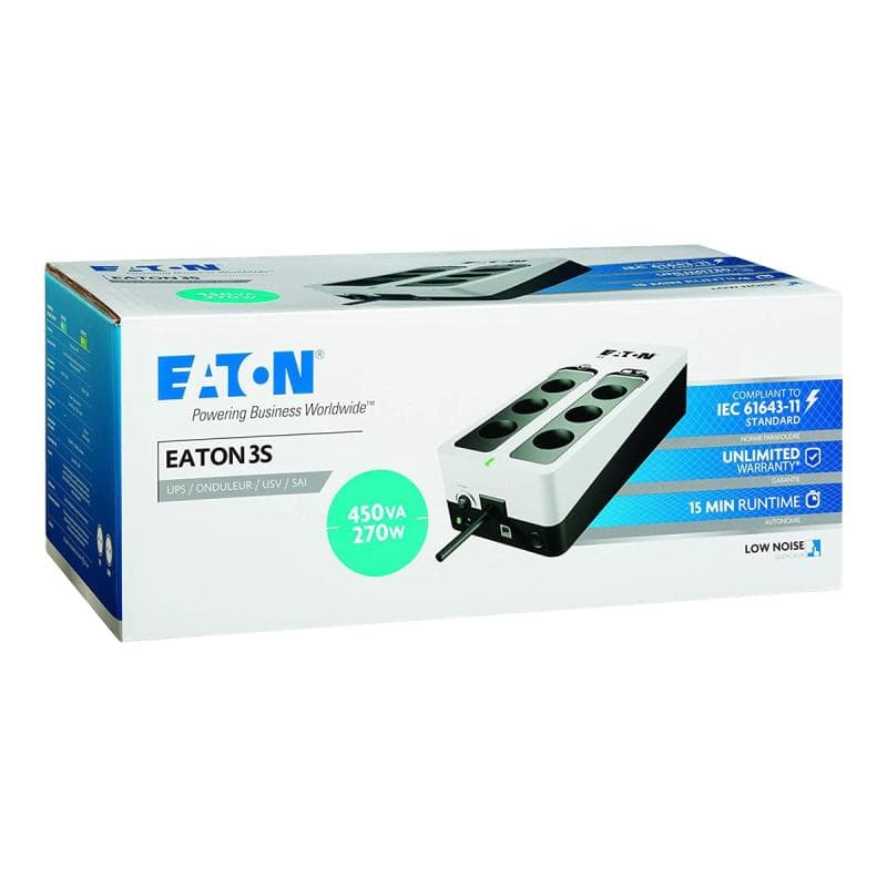 EATON 3S 450 - USV - Wechselstrom 220-240 V - 270 Watt - 450 VA - 1-phasig - Ausgangsanschlüsse: 6