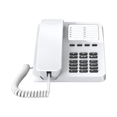 GIGASET Desk 400 weiß Das schnurgebundene Tisch- und Wandtelefon mit vier Direktwahltasten und Strom