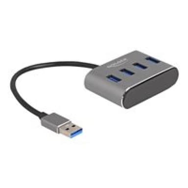 DELOCK 4 Port USB 3.2 Gen 1 Hub mit USB Typ-A Anschluss  USB Typ-A Buchsen oben