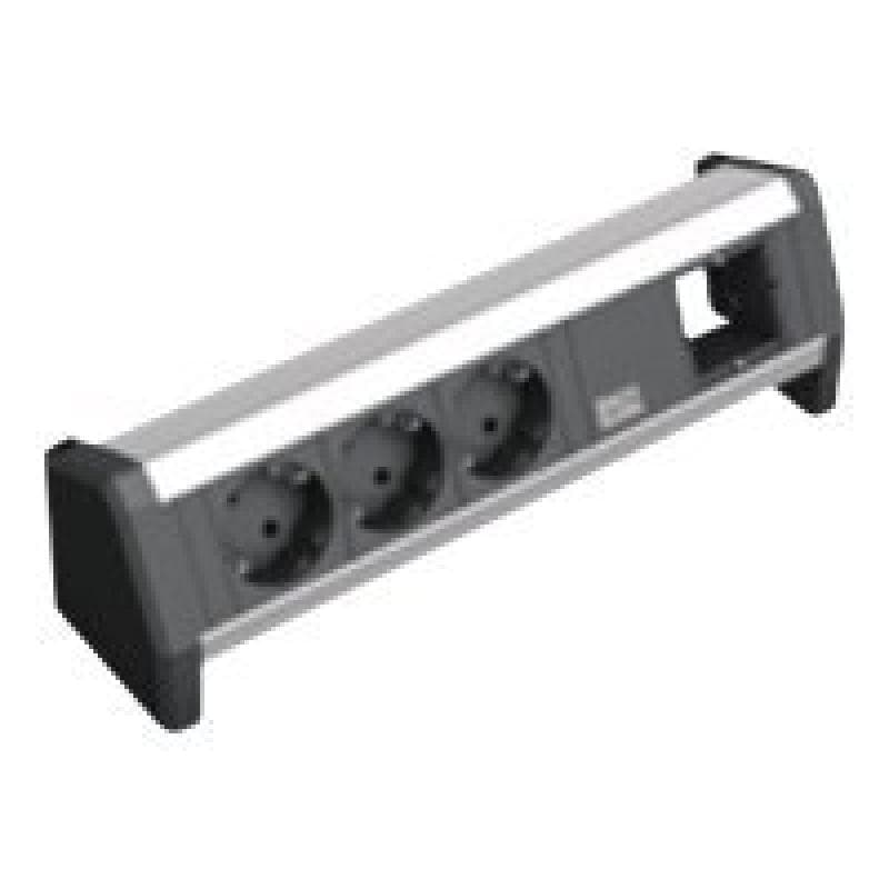 BACHMANN Steckdosenleiste mit Abschaltautomatik, DESK Tischmodul, mit 3x Schukosteckdose