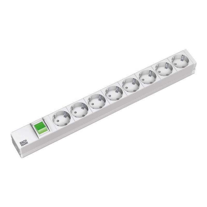 BACHMANN 19″ Steckdosenleiste ″Classic″ 8-fach mit Schalter Anschlussleitung 2,0 m