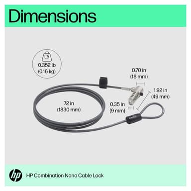 HP Nano Combination Lock - Sicherheitskabelschloss