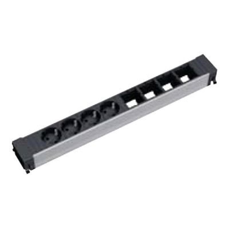 BACHMANN Leiste Conf.lang, 4xSchuko, 4 x CUSTOM leer