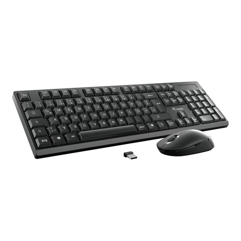 EQUIP Kabellose Kombi Keyboard+Mouse, schwarz, spanisch