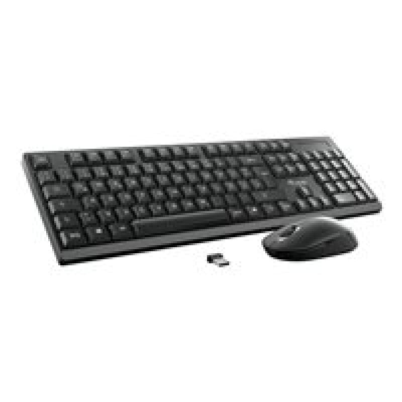 EQUIP Kabellose Kombi Keyboard+Mouse, schwarz, portugiesisch