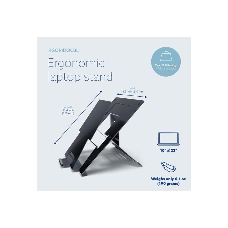 R-GO TOOLS Laptopständer 10″-20″ Max.5KG Alu Riser schwarz