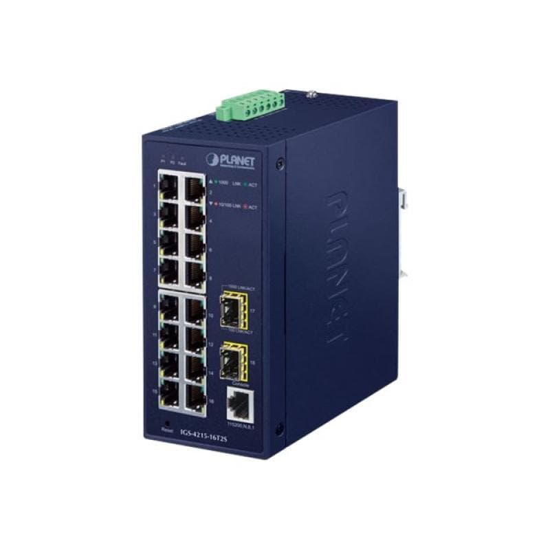 PLANET TECHNOLOGY Industrial 16-Port Managed Switch IGS-4215-16T2S