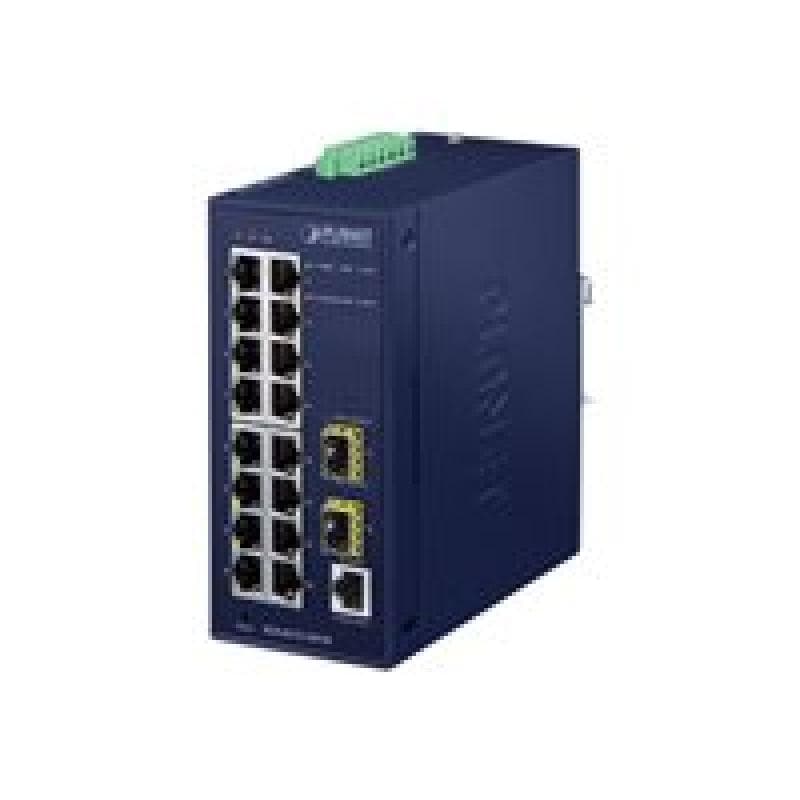 PLANET TECHNOLOGY Industrial 16-Port Managed Switch IGS-4215-16T2S