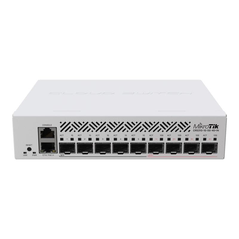 MIKROTIK CRS310-1G-5S-4S+IN L3 5x Gigabit SFP / 4x 10 Gigabit SFP+ / 1x1GbE RJ45