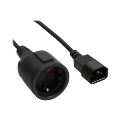 INLINE Netz Adapter Kabel, Kaltgeräte C14 auf Schuko Buchse, 1m