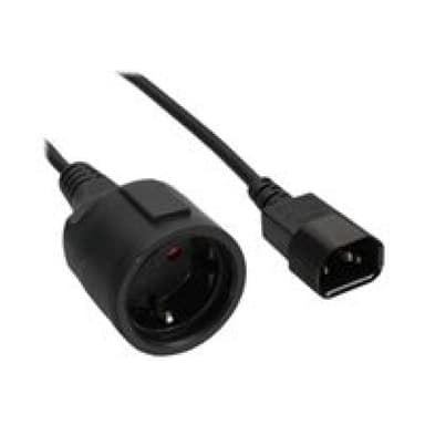 INLINE Netz Adapter Kabel, Kaltgeräte C14 auf Schuko Buchse, 1m
