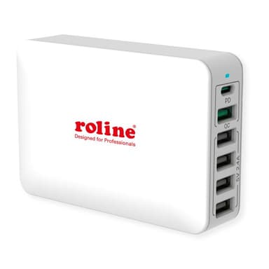 ROLINE USB Charger, 6 Port (4x USB-A, 1x USB-C, 1x USB-A QC3.0), max. 60W