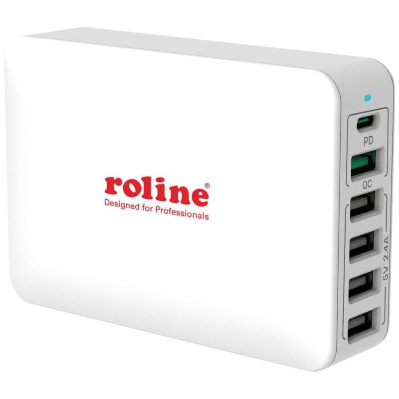 ROLINE USB Charger, 6 Port (4x USB-A, 1x USB-C, 1x USB-A QC3.0), max. 60W
