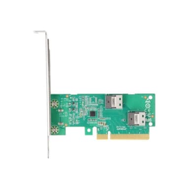 DELOCK PCI Express 4.0 x8 Karte zu 2 x intern SFF-8654 4i NVMe - Bifurcation - Low Profile Formfakto