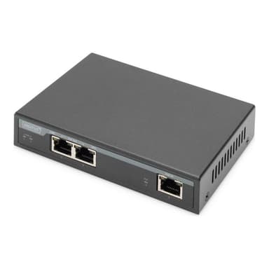 DIGITUS Gigabit PoE Indoor Extender 2-port 60W 100m extension cascadable self powered