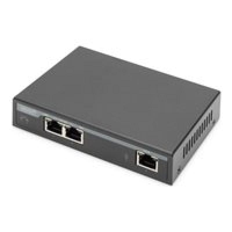 DIGITUS Gigabit PoE Indoor Extender 2-port 60W 100m extension cascadable self powered