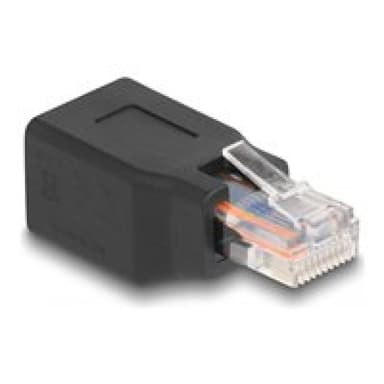DELOCK Netzwerkadapter RJ45/RJ48/RJ50 Stecker zu Buchse 10P/10C Belegung 1:1 schwarz